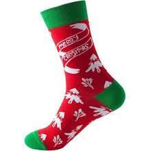 1/5 Paar Damen Kariert Bedruckte Weihnachts Rundhalssocken