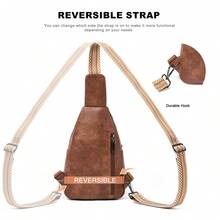 Leresas Sling Bag For Women Crossbody Purse Leather Crossbody Bag Fanny Pack Chest Bag For Travel Everyday Vacation - 棕色 - 查看 7