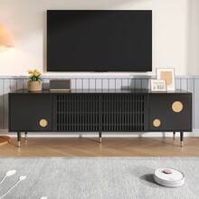 Television Stands & Entertainment Centers - Black + MDF - View 4