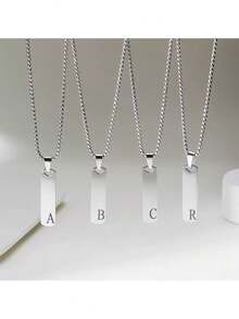 Mặt dây chuyền chữ cái bằng thép không gỉ 26 chiếc, thời trang tối giản cá nhân hóa theo phong cách Hip-Hop đa năng theo phong cách đường phố Âu Mỹ dành cho nam - vòng cổ - Xem 8