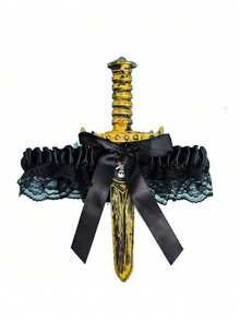 2/3 件海盗主题派对蕾丝腿吊袜带，性感服装配饰 - 万圣节摄影道具 - 彩色 - 查看 20