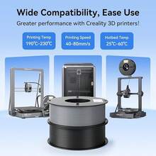 Creality Filamento PLA de 1.75mm 2kg o 4kg, Filamento para Impresora 3D Resistente y Fuerte, precisión +/- 0.02mm, 2 carretes de 1 kg (2x1kg,Blanco y Negro) - 2x1kg,Blanco y Negro - Ver 5