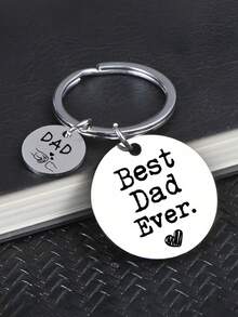 1pc DAD Father's Day Gift, Funny And Grateful Small Gift, Stainless Steel Engraved Keychain, Heartwarming Small Gift For Dad Christmas