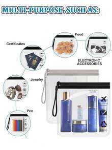 3 قطع/قطعة واحدة حقيبة أدوات تجميل شفافة للسفر، أكياس سوائل أمن المطار، حقائب اكسسوارات السفر، حقائب غسيل مقاومة للماء، ضروريات العطلات للرجال والنساء، أدوات مدرسية، حقيبة ضروريات السفر، حقيبة مستحضرات التجميل، حقيبة مكياج