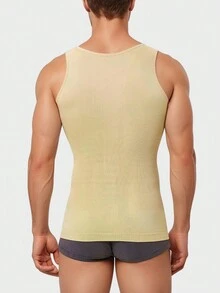 Men's Compression Shirt Slimming Body Shaper Vest Gym Workout Tank Top Sleeveless Abdomen Shapewear Gynecomastia Compression Shirts, Tummy Control Undershirts - Change In Seconds - Apricot - View 10