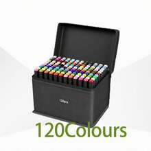 168/120/100/80/60 Colors Artist Marker Pens, Dual Tip Drawing Pens, Suitable For Artists Painting, Sketching, Coloring, Illustration, Anime Design, Art Sketch Drawing Pen Set, Christmas And Birthday Gift, Easter Gift, 204/262/48/40/36/30/30/24/12 Colors Back To School - Black - View 8