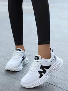 Lightweight Chunky Sneakers Women 2025 New Thick Sole Increased Height Sports Shoes Women Versatile Casual Shoes Non-Abrasive Minimalist White Sneakers Women 2026 Spring Sports Shoes Women Versatile Casual Breathable Shoes Women's Trail Running Shoes Non-Slip Sports Shoes Women Breathable Shock-Absorbing Outdoor Hiking Shoes Women's Work Shoes Non-Slip Soft Bottom Wide Fit Comfortable Office Flat Shoes Breathable Outdoor Women's Shoes Hiking Trekking Sports Shoes Non-Slip Shock-Absorbing Travel Casual Shoes Women's Sports Shoes Thick Sole Increased Height Shock-Absorbing Breathable Sports Casual Shoes Fashion Versatile White Sneakers - White - View 2