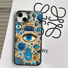 Fundas y carcasas protectoras con diseño de ojos y palmas, compatibles con phone 16 Pro Max, 16, 15 Pro, 14, 14 Plus/14 Pro Max, 13, 13 Pro, 12 Pro y 11/11 Pro. Regalos para cumpleaños y festividades - Negro - Ver 5