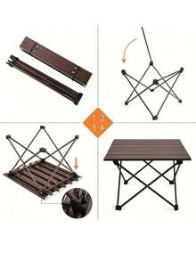 1pc Outdoor Folding Table, Picnic/Camping Portable Iron Frame Eggroll Stall Table, Autumn Decorative Long Sleeve Jumpsuit
