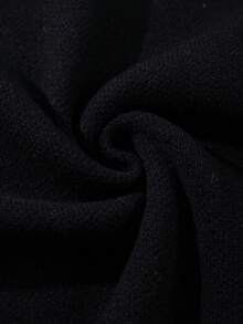 Men's Casual Loose Solid Color Pullover Sweater With Cross And Rose Graphic, Vintage American Gothic Style, Long Sleeve Knitted Top For Autumn And Winter - Black - View 11