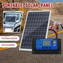 ZGZXSEXHZ 1pc 10W Solar Panel Kit With 100A Controller, Portable Solar Charger Suitable For Charging Various Devices | Lightweight Clip Design, Stable Installation, Camping/Hiking/Road Trip/Emergency Backup Power, Charges Quickly In Sunlight, Outdoor Painting & Photography Recharging