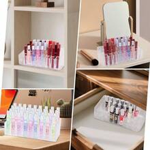 Rollerball Perfume Organizer, Beauty Scent Holder, 36 Space Acrylic Perfume Organizer Refillable Container Tall Scented Oil Storage Display, Makeup Lipgloss Lipstick Display - Initial - View 6