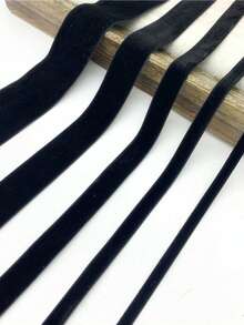 1pc 6/10/15/20/25/38mm Velvet Ribbon Handmade Wedding Party Decoration Ribbon For Gift Wrapping DIY Hair Bowknot - Black - View 2