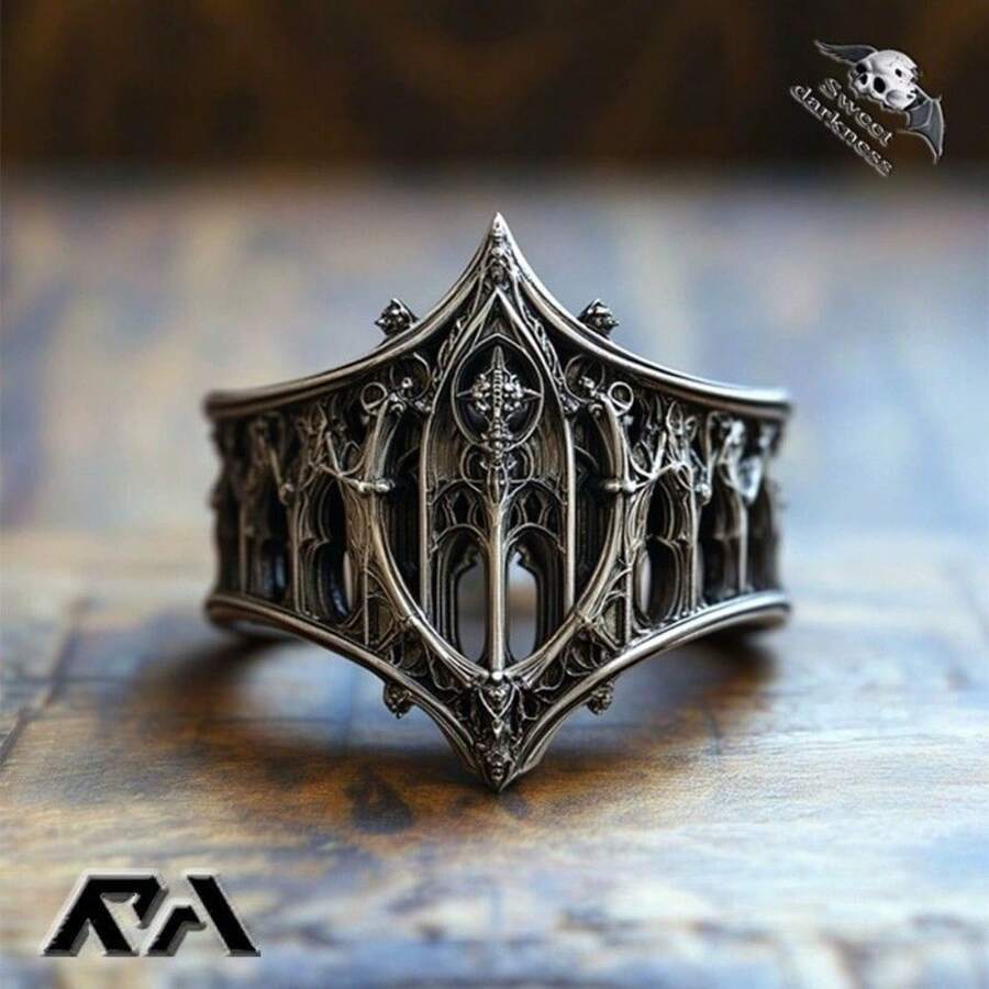 New Classical Gothic Vintage Ring, Fashion Creative Holiday Gift Castle Personality Ring - 主圖款 - 查看 1