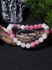 Elegance Manifest Love & Attraction Pink Rhodonite Bracelet Achieve Self Worth, Calmness, Self-Love, Balance Meditation Jewelry For Women Men