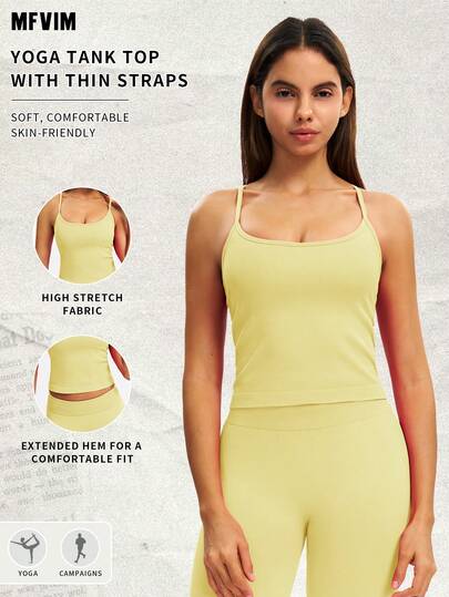 MFVIM 女士无缝运动吊带背心，高弹力运动文胸，适合日常户外跑步和锻炼