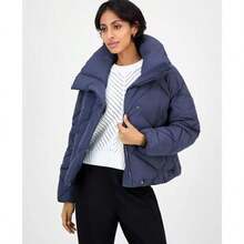 BCBGMAXAZRIA Women's Short Diamond Puffer Coat | - Smokey Blue - View 4
