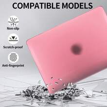 Transparent Macbook Case Compatible With MacBook , Sturdy Protective Plastic Hard Shell Case Cover For MacBook Air Pro Case - Pink - View 4