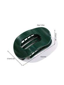 1 Stück/8 Stück einfarbige lässige PU (Polyurethan) neue flache ovale Haarspangen, elegante Haarkrallen für Frauen mit kreativem gebogenem Design und starkem Halt