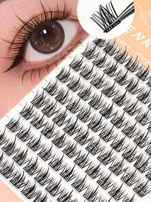 100 片/包 C 卷卡通风格假睫毛，加长和丰盈，可重复使用睫毛簇，适合日常、婚礼、约会、派对、音乐节、圣诞节、万圣节 - C - 查看 2