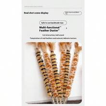 1pc New Realistic Feather Duster, Cat Teaser Wand With Feather & Sisal Rope Handle, Scratch & Bite Resistant, Helps Cats Relieve Boredom And Consume Energy, Pet Supplies - Multicolor - View 9