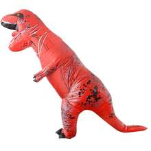 1pc Tyrannosaurus Rex Inflatable Costume, Suitable For 1.5-2m Height, Dinosaur Inflatable Outfit For Adults, Sports Event Dinosaur Costume, Dinosaur Inflatable Costume Prop Rideable Dragon - Big Red Tyrannosaurus Rex - View 5