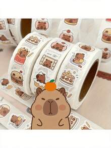 1/3/6/10pcs Kabibala Waterproof Stickers, 500 Sheets - High Adhesive, No Residue, Cute Animal & Food Patterns - Great For Back To School Rewards, Can Stick On Water Bottles, Laptops, Scrapbooks - Fun Reward Gift, Adorable Stickers - Multicolor - View 5