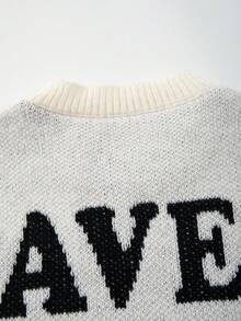 ANDREILEE Men's Casual Loose Solid Color Numeric & English Letter Pattern Pullover Sweater, Versatile For Commuting, Autumn/Winter - Apricot - View 9