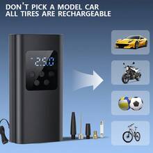 One Set Of Car Air Compressor - Portable Car Tire Inflator, Multiple Inflation Modes Car Inflation Pump With Free Inflation Accessories, 150PSI Pressure, Mini Electric Air Pump With Digital Pressure Gauge And LED Lighting Function, With Tire Pressure Detection, Automatic Inflation, Automatic Stop, Etc., Small Size And High Power. Suitable For Cars, Families, Motorcycles, Bicycles, Etc., Holiday Gifts