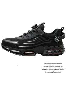 Zapatos de con puntera de acero, ligeros. Zapatillas de trabajo para hombres con botón giratorio de fácil puesta y quita, botas de trabajo transpirables. Botas de para hombres. Zapatos de para trabajo. Botas de para hombres. Zapatos de trabajo anti-aplastamiento con puntera de acero. Zapatos de para senderismo y exteriores unisex con anti-perforación, suela amortiguadora y ligera suela exterior de EVA. Incluye rodilleras de EVA de color aleatorio. Zapatos de trabajo antideslizantes. Zapatos de trabajo para hombres. Zapatos de para mujeres. - Negro - Ver 9