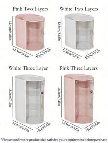 1pc Multi-Layer Rotating Partition Storage Box, Hairpin, Tie, Hair Band Storage Box, Headwear Display Box, Dust-Proof Storage Box, Multi-Functional Compartment, Can Accommodate Combs, Glasses, Makeup Brushes, Simple And Practical PET Material Hair Accessories Box, Birthday Gift Box, Makeup Sponge Storage Box - Multicolor - View 11