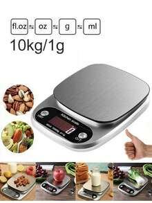 Precision Digital Kitchen Scale - Portable 10kg/Accurate To 1g, Multiple Units For Quick Switching, No Manual Calculations, One-Touch Tare Function - Easy-To-Read LCD Screen, Auto-Off, Battery Powered (Batteries Not Included)