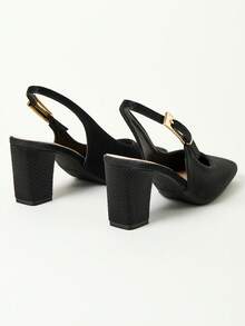 WHDXY 1 Pair Women's Square Toe Basic Slip-On High Heel Pumps, Sexy 7CM Chunky Heel Dress Shoes For Office, Flight Attendant, Formal Occasions