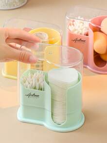 1pc Multi-Scene Covered Dust-Proof Storage Box, Cotton Swab Storage Box, No-Drill Makeup Remover Pad Storage Box, Desktop Organizer Box, Hair Clip, Hair Tie, Headband, Lipstick Storage Box, Toothpick, Wire, Cosmetics, Beauty Cotton Swab Organizer Box