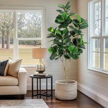 Artificial Fiddle Leaf Fig Tree,Faux Ficus Lyrata Plant,Faux Tall Ficus Tree,Fake Fig Silk Tree In Pot For Indoor Outdoor Home Office Living Room Bathroom Decor - 6 pies - Ver 7