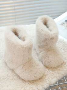 Kids Snow Boots Winter Warm Girls Plush Shoes Thick Fleece Casual Furry Boots Performance Fashion Winter Shoes
