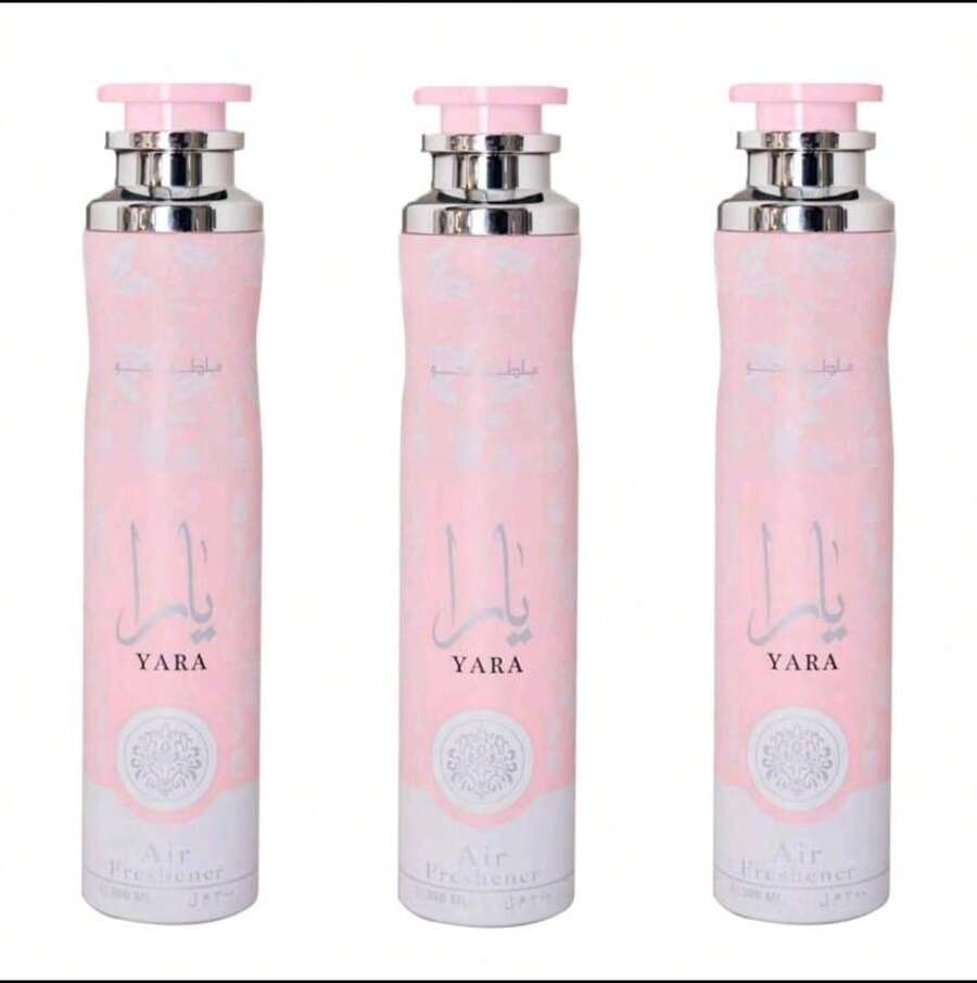 Lattafa Pack Of 3 Units - Arab Air Fresheners - Yara Rosa 300 Ml - Set Of 3 Feminine Fragrances - Pink - View 1