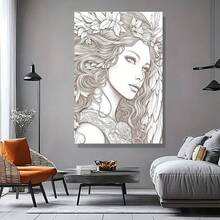 Tela dipinta a tema Mondo Magico, adatta per adulti e adolescenti per disegnare a mano - Tela di alta qualità, illustrazioni dettagliate - Regali creativi per artisti e appassionati di fantasy - Schizzi a linea pura senza cornice