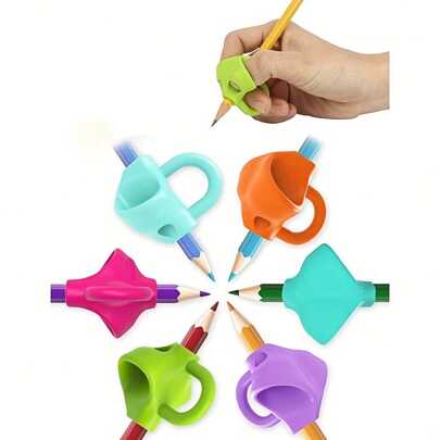 8pcs Colorful Training Grip Devices - Innovative Writing Assistance & Posture Correction Tools Students, Durable Ergonomic Design , Fine Motor Skills Development, Handwriting Improvement, Student Stationery, Playful Design, Quality Construction