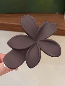 4个/1个 4英寸/10厘米 黑色、白色、卡其色、棕色大花朵塑料发夹，百搭优雅，适合日常、休闲、派对、通勤、海滩、发型设计、化妆、服装配饰，发夹、发爪、发卡、学校用品、大学、度假装扮，女士发饰、头饰、发卡 - 彩色 - 查看 13