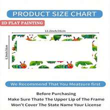 Playful  Caterpillar Design With Vibrant, Storybook-Inspired Charm, Aluminum Metal Rust-Proof Waterproof Car License Plate Frame For Standard US 12x6 Inch, Meets US Standards Suitable All Small, Pickups And Other Models - Đóng khung - Xem 8