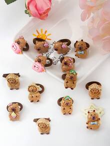 611 件/套适合女孩的各种颜色发饰，包括弹力发带、发夹、蝴蝶结、纹理发夹、可爱熊发带、3D 蝴蝶夹、星边夹，适合日常使用 - 彩色 - 查看 9