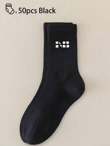 40只/30只/24只装男女通用舒适运动袜，男士长袜适合运动和训练，女士长袜适合休闲和商务穿着，抗菌、柔软、黑白配色、防臭、吸湿排汗、轻便舒适，适合秋冬季节穿着，20只/10只/8只/6只/4只/2只装，秋季 - 彩色 - 查看 41