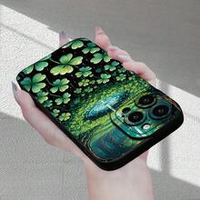 Beautiful Four-Leaf Clover Pattern Mobile Phone Case, Advanced Frosted Texture, New Hot Selling, Full Camera Protection, Shockproof, Anti-Fall, Anti-Fingerprint, Suitable For IPhone 16/15/14/13/12/11/X/XR/XS/8/7/SE Mini Plus Pro Max Series, Can Be Used As A Gift For Male And Female Friends - Style 1 (1PC) - View 6