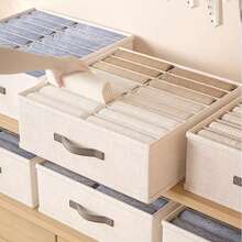 1 pieza Caja plegable para guardar ropa, hecha de tela, con diseño de doble hilera. Ideal para guardar ropa, pantalones, ropa interior, calcetines, camisas, suéteres, etc. Ideal para dormitorio y armarios.