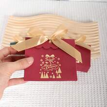 5PCS/10PCS Christmas Bell Snowflake Printed Candy Gift Box,Christmas Treat Boxes Candy Bags, Holiday Party Treat Cookie Goodie Snack Gift Packaging,Christmas Goody Gift Boxes - Wave Cover - View 7