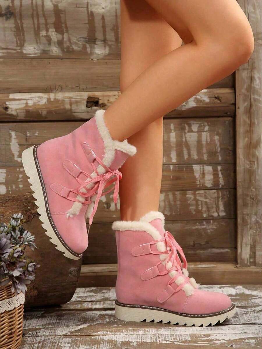 Zapatos Comodos De Mujer Winter Bootsboots For Womenwomen Shoesshoes - 粉色 - 查看 1