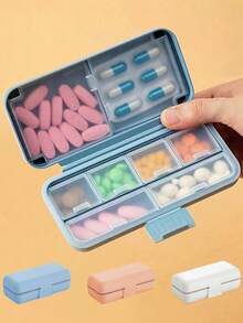 Portable Waterproof Pill Box, Unisex, Travel Essential, Cruise Essential, Dorm Essential, Daily Medication Box, Can Store Vitamins, Medicines And Supplements, Made Of PP Material, First Aid Kit, Suitable For Travel, Home, Camping, Outdoor Hiking, Hunting, Back To School And More - Multicolor - View 2