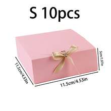 10pcs/5pcs/2pcs - White/Black/Pink/Brown Gift Box With Lid, Gift Box With Ribbon For Bridesmaid Proposal Box, Gift Box For Wedding, Birthday Gift, Shower Party And Other Parties, Valentine's Day Gifts, Valentine Day,Packaging, Birthday, DIY Making, Beauty Storage BOX,Graduation Gift Packaging, Wedding Party Decoration Box