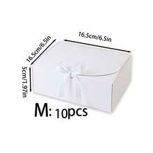 10 Stück/5 Stück/2 Stück - Weiße/Schwarze/Rosa/Braune Geschenkboxen mit Deckeln und Schleifen, geeignet für Brautjungfern-Einladungen, Hochzeiten, Geburtstaggeschenke, Baby-Duschen, Partys, Valentinstag-Geschenke, Verpackung, Geburtstage, DIY, Kosmetikaufbewahrung, Abschlussgeschenke, Hochzeitsfeier-Dekoration - Weiss - Übersicht 12